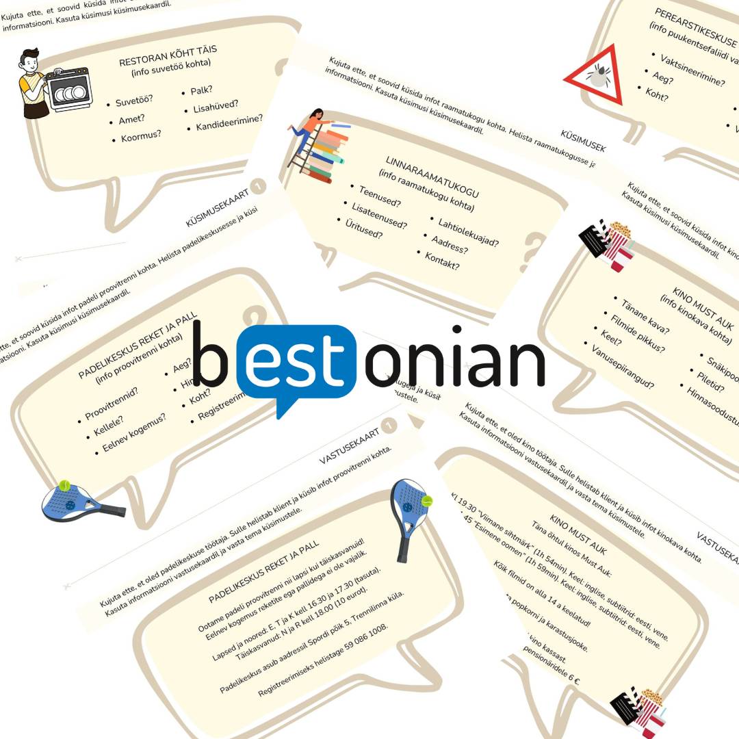 B1-taseme lõpueksami/tasemeeksami rääkimisosa 2. osa lisamaterjal