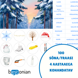 Aastaaegade mäng “Aastaajad – kevad, suvi, sügis, talv”.